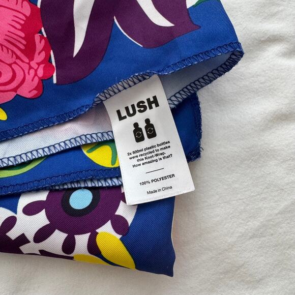 Lush Multicolor Floral Print Square Scarf Bold Retro Boho Accessory - Picture 4 of 5